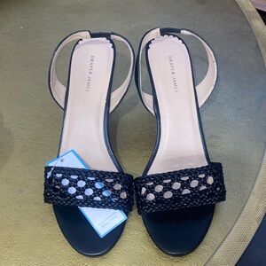 New Draper James Black Woven‎ Strap Sandals - Size 9